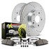 K474526 by POWERSTOP BRAKES - Z26 Street Performance Ceramic Brake Pad and Drilled & Slotted Rotor Kit