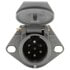 50868 by TRUCK-LITE - 50 Series Trailer Receptacle - 7 Solid Pin, Grey Plastic, Flush Mount