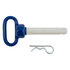 66122 by BUYERS PRODUCTS - Blue Poly-Coated Handle On Steel Hitch Pin - 7/8 x 4-1/2in. Usable Length