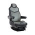 187300MW665 by SEATS INC - Seat - Pinnacle Model, DuraLeather™, Hi-Back, Black/Gray, Dual Armrest