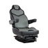 187300MW665 by SEATS INC - Seat - Pinnacle Model, DuraLeather™, Hi-Back, Black/Gray, Dual Armrest