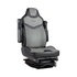 187300MW665 by SEATS INC - Seat - Pinnacle Model, DuraLeather™, Hi-Back, Black/Gray, Dual Armrest