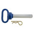 66127 by BUYERS PRODUCTS - Blue Poly-Coated Handle On Steel Hitch Pin - 1 x 4-1/2in. Usable Length