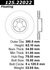 Centric 125.22022 Disc Brake Rotor Centric Premium High Carbon Alloy Brake Rotor