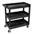 EC111-B by LUXOR - Luxor® E-Series Plastic Utility Tub Cart, 3 Shelf, 35-1/4"Lx18"Wx36-1/4"H, Black