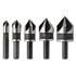 1877791 by IRWIN HANSON - Countersink Set - 82°, High-Speed Steel, Black Oxide, 5 Flute