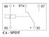 240-01035 by J&N - Mini Relay, 12V, 40A, 5 Terminals, SPDT, Continuous