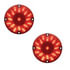 39961B-2 by UNITED PACIFIC - Pair of Red 17 LED 7" Round Bus Truck RV Brake Stop Turn Tail Lights