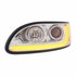KIT1000 by UNITED PACIFIC - Peterbilt Projection Headlights Pair w/ Chrome Trim & LED Light Bar