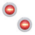 37968-2 by UNITED PACIFIC - Pair of Mini 3/4" Round Red 3 LED Stop Turn Tail Lights w/Grommets, SS Bezels