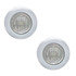 37970-2 by UNITED PACIFIC - Pair of 3/4" Red/Clear Len 3 LED Stop Turn Tail Light, SS Bezels, & Grommets