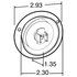 TL30386Y by TRUCK-LITE - 30 Series, Low Profile, LED, Yellow Round, 6 Diode, Marker Clearance Light, Pc, Gray Polycarbonate Flange Mount, Fit 'N Forget M/C, 12V