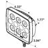 81603 by TRUCK-LITE - Signal-Stat Work Light - 4x3.75 in. Rectangular LED, Black Housing, 10 Diode, 12-36V, Stud, 819 Lumen