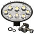 81933 by TRUCK-LITE - Signal-Stat Work Light - 4x6 in. Oval LED, Black Housing, 8 Diode, 12-24V, Stud, 1900 Lumen