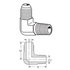 C5405X8X12 by WEATHERHEAD - Adapter - Adapter SAE37 Steel 90 Degree -8T x -12MP