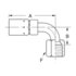 06906E-466 by WEATHERHEAD - Eaton Weatherhead 069 E Series Crimp Hose Fittings SAE 45 Female Swivel 90 Tube Elbow