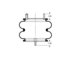 AS-4500 by TRIANGLE SUSPENSION - Triangle Air Spr - Double Conv., Triangle Bellows # 6316, ContiTech Bellows # FD 330-22