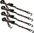 SL66 by ANCRA - Ratchet Tie Down Strap - 4 Pack, 1 in. x 96 in., Camo, Polyester, with S-Hook