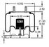 W013588713 by FIRESTONE - Air Spring - 21.50" Extended, 8.00" Compressed, 10.38" Width Top Plate, Reversible Sleeve