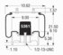 W013588708 by FIRESTONE - Air Spring - 21.50" Extended, 9.10" Compressed, 10.38" Width Top Plate, Reversible Sleeve