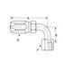 24712N-672 by WEATHERHEAD - 247 N Series Hydraulic Coupling / Adapter - Female Swivel, 90 degree, 1.25" hex, 1 1/16-12 thread