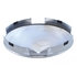 20156 by UNITED PACIFIC - Axle Hub Cap - Front, 4 Even Notched, Stainless Steel, with Iron Cross Spinner, 1" Lip