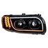 31147 by UNITED PACIFIC - Headlight Assembly - RH, LED, Chrome Housing, High/Low Beam, with LED Signal Light, Position Light and Side Marker