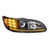 35811 by UNITED PACIFIC - Projection Headlight Assembly - Passenger Side, with Black Housing and Back Cover, High/Low Beam, H11/HB3 Bulb, with Amber 6 LED Signal Light/White LED Position Light/LED Side Marker