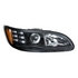 35811 by UNITED PACIFIC - Projection Headlight Assembly - Passenger Side, with Black Housing and Back Cover, High/Low Beam, H11/HB3 Bulb, with Amber 6 LED Signal Light/White LED Position Light/LED Side Marker