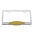 39883 by UNITED PACIFIC - License Plate Frame - Chrome, with 10 LED Cats Eye Light, Amber LED/Amber Lens