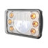 31238 by UNITED PACIFIC - Headlight - RH/LH, 4 x 6 in. Rectangle, High Beam, Bulb, with Dual Function 6 Amber LED Position Light