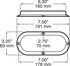 V423XR-4 by PETERSON LIGHTING - 423-4 Series Piranha&reg; LED Surface Mount Oval Stop, Turn and Tail Light With Chrome Bezel - 12V Red Kit with Bezel