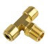 WA01-5866 by WORLD AMERICAN - Air Brake Air Line Thread Branch Tee - Brass, 1/2" Tube Dia-1/2" Pipe Thread, Male