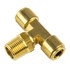 WA01-5866 by WORLD AMERICAN - Air Brake Air Line Thread Branch Tee - Brass, 1/2" Tube Dia-1/2" Pipe Thread, Male