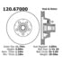 Centric 120.67000 Disc Brake Rotor and Hub Assembly Premium Brake Rotor
