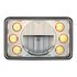 31238 by UNITED PACIFIC - Headlight - RH/LH, 4 x 6 in. Rectangle, High Beam, Bulb, with Dual Function 6 Amber LED Position Light
