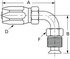 21305N-E05 by WEATHERHEAD - Eaton Weatherhead 213 N series Field Attachable Hose Fittings Inverted Male Swivel 90 Elbow