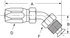 21305N-E45 by WEATHERHEAD - Eaton Weatherhead 213 N series Field Attachable Hose Fittings Inverted Male Swivel 45 Elbow