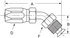 21308N-E48 by WEATHERHEAD - Eaton Weatherhead 213 N series Field Attachable Hose Fittings Inverted Male Swivel 45 Elbow