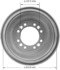 PDR0550 by BENDIX - Brake Drum - Rear, 12", Cast Iron, Natural, 8 Lug Holes, 6.5" Bolt Circle