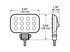 M906-MV-AMP by PETERSON LIGHTING - 905/906 LED Pedestal-Mount Work Lights - 3" x 5" rectangle, AMP receptacle