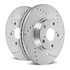 PowerStop Brakes JBR1774XPR Disc Brake Rotor Set Evolution® Disc Brake Rotor - Performance, Drilled, Slotted and Plated