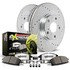 K155826 by POWERSTOP BRAKES - Z26 Street Performance Ceramic Brake Pad and Drilled & Slotted Rotor Kit