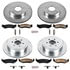 PowerStop Brakes K4471 Disc Brake Kit Z23 Daily Driver Carbon-Fiber Ceramic Brake Pad and Drilled & Slotted Rotor Kit
