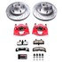 KC487536 by POWERSTOP BRAKES - Z36 Truck and SUV Ceramic Brake Pad, Drilled & Slotted Rotor, and Caliper Kit