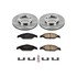 KOE1301 by POWERSTOP BRAKES - Disc Brake Pad and Rotor Kit - Low-Dust, Ceramic