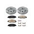 KOE4721 by POWERSTOP BRAKES - Disc Brake Pad and Rotor Kit - Low-Dust, Ceramic