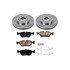 KOE572 by POWERSTOP BRAKES - Disc Brake Pad and Rotor Kit - Low-Dust, Ceramic