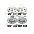 KOE6134 by POWERSTOP BRAKES - Disc Brake Pad and Rotor Kit - Low-Dust, Ceramic