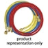 84722 by MASTERCOOL - 72" Yellow R134a Hose with Shut-Off Valve, 1/2" Acme-F
